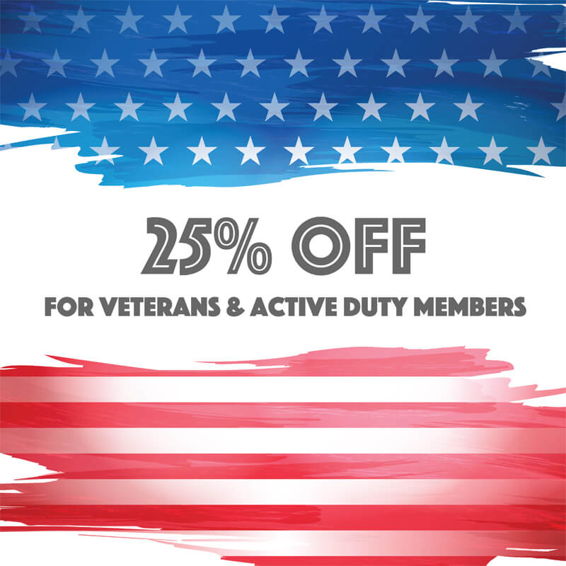 25% Off: Military Discount For Veterans and Active Duty Members